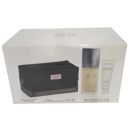 L'eau D'Issey by Issey Miyake 3pc Gift Set EDT 4.2 oz + Shower Gel 2.5 oz + Toiletry Bag for Men