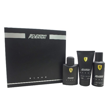 Ferrari Black by Ferrari 3pc Gift Set EDT 4.2 oz + Hair and Body Wash 5 oz + Deodorant Spray 5 oz for Men