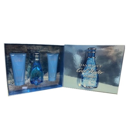 Cool Water by Davidoff 3pc Gift Set EDT 3.4 oz + Shower Breeze 2.5 oz + Body Lotion 2.5 oz for Women