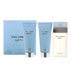 Light Blue by Dolce & Gabbana 3pc Gift Set 3.3 oz EDT+ Body Cream + Shower Gel for Women