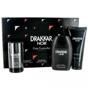 Drakkar Noir by Guy Laroche 3pc Gift Set EDT 3.4 oz + Aftershave Balm 3.4 oz + Deodorant Stick for Men